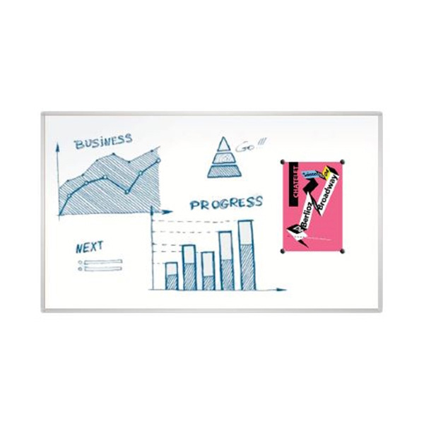 Tableau Blanc Magnétique Effaçable 60x90cm cadre alu