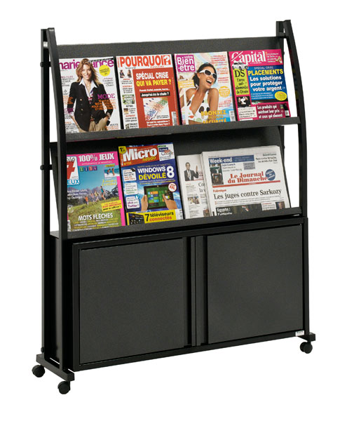 Présentoir S.F. 2 Tablettes + 1 Coffre Noir 