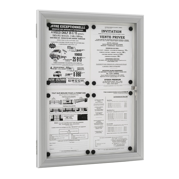 VITRINE Visual-Displays Etanche 4 Feuilles ALU Anodisé