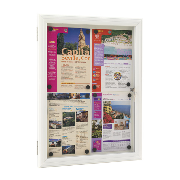 VITRINE Visual-Displays Etanche 4 Feuilles BLANC