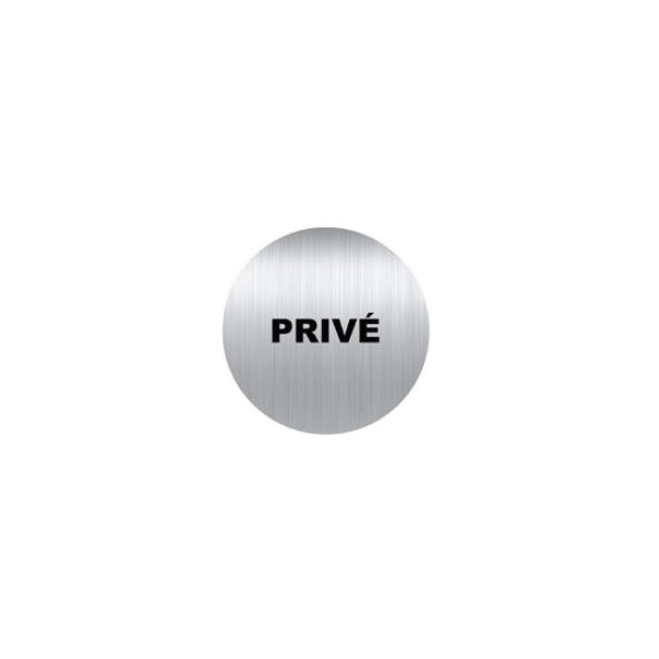 Plaque Picto Alu Rond 80 mm PRIVE (Palu 3)