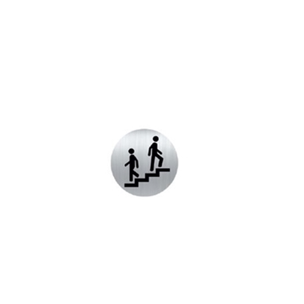 Plaque Picto Alu Rond 80 mm ESCALIERS (Palu 10)