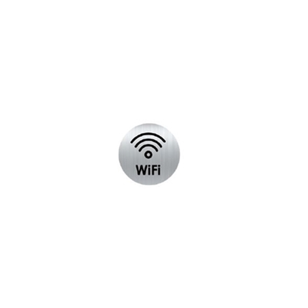 Plaque Picto Alu Rond 80 mm ZONE WiFi (Palu 11)
