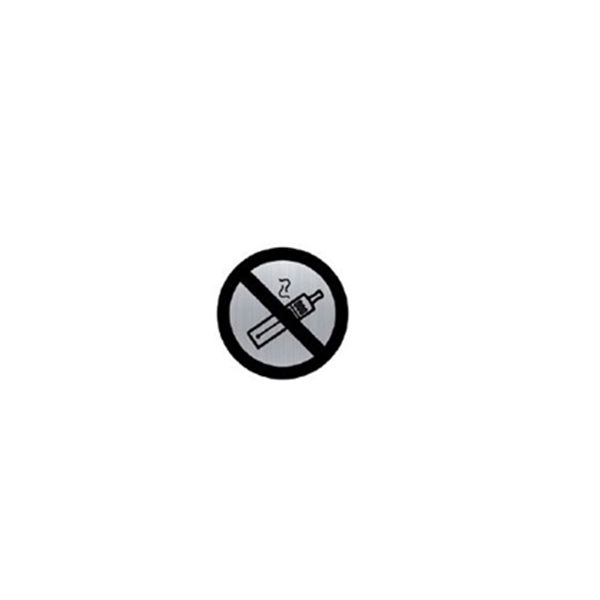 Plaque Picto Alu Rond 80 mm INTERDIT VAPOTER  (Palu 15)