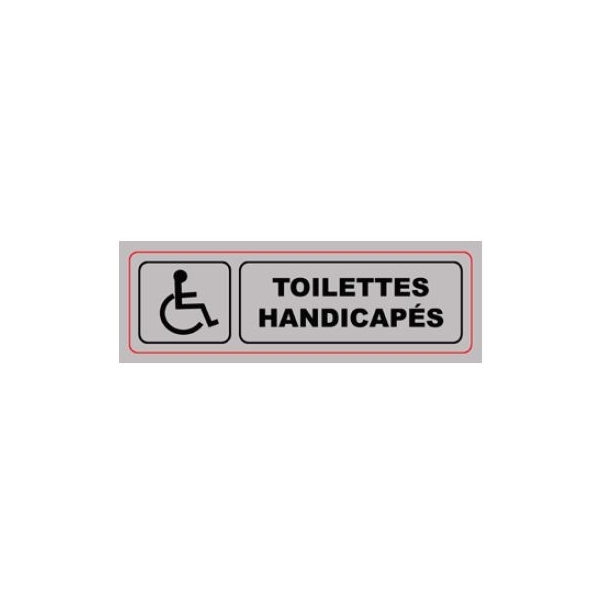 Plaque Signa PVC 170x50 mm TOILETTES HANDICAPES (S.34)