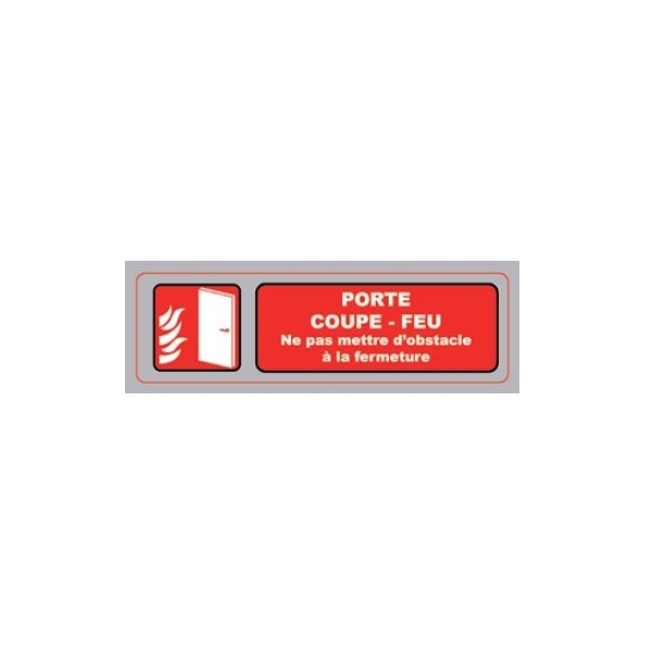 Plaque Signa PVC 170x50 mm COUPE-FEU OBSTACLE (S.40)
