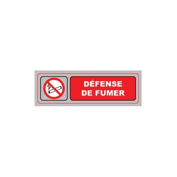 Plaque Signa PVC 170x50 mm DEFENSE DE FUMER (S.35)
