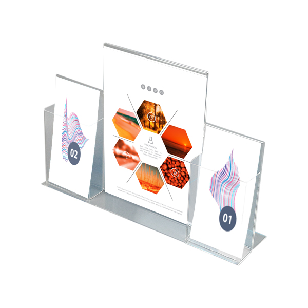 Porte-Visuel  A4 + 2 x Brochure Comptoir 1/3-A4 Vertical