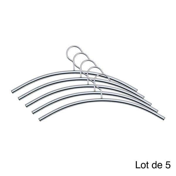 Lot de 5 Cintres Design Acier Gris Alu