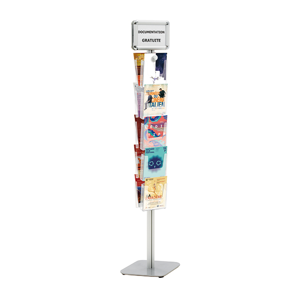 Présentoir Brochures Cristal 10 x A5 + 2 x Cadres A5