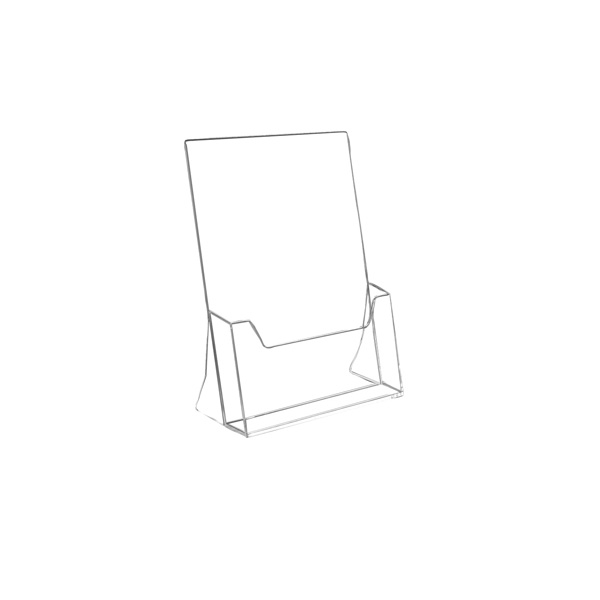 Porte Brochure Comptoir Cristal  ECO 1 case A.5  (L.15.5 cm)