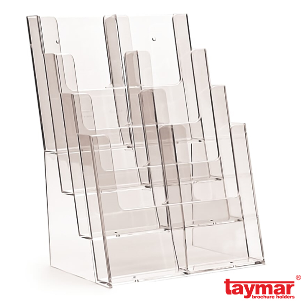 Lot De 4 Porte-brochures Muraux A5 Transparents - Avec Vis Et Chevilles - Pour Menus, Dépliants, Infos En Magasin Ou Bureau