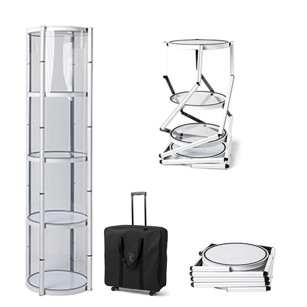 Vitrine Tour Cylindrique Pliante h.206 cm + Sac Trans