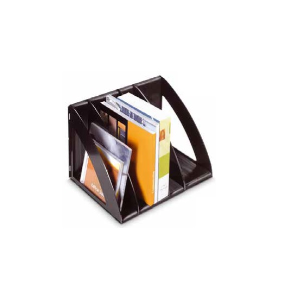 Trieur Vertical - Range Revues 6 cases Vertibox Noir