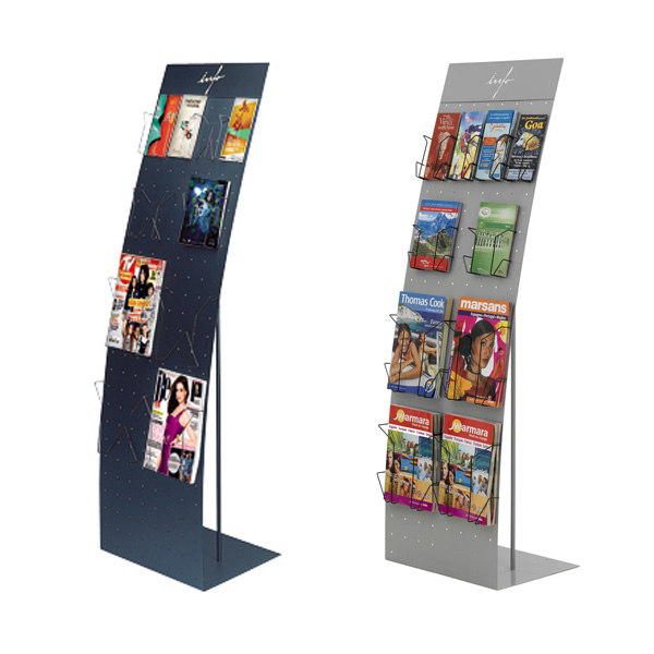 Présentoir brochures Black-Line® 3000 L 48 cm + fronton signalétique ...