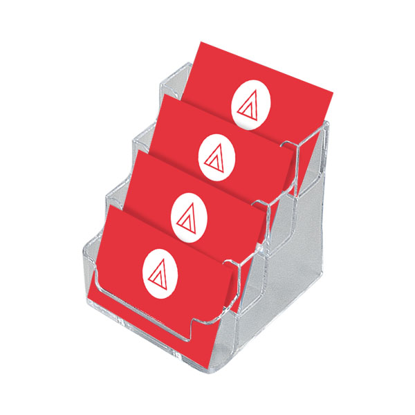 Distributeur de cartes de visite 4 cases - Cristal sur