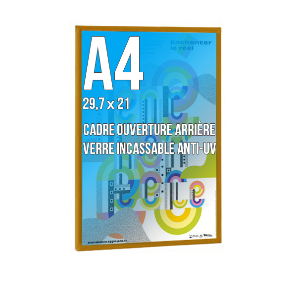 Cadre  DECO A4 Couleur DORé