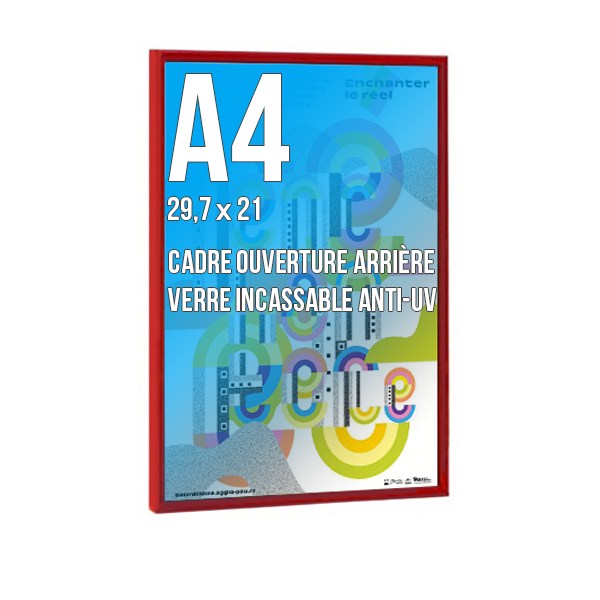 Cadre  DECO A4 Couleur ROUGE