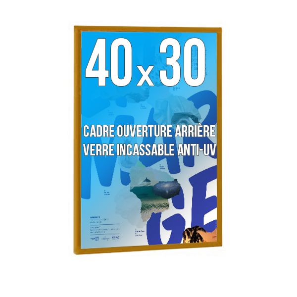 Cadre déco 30 x 40 cm aluminium doré