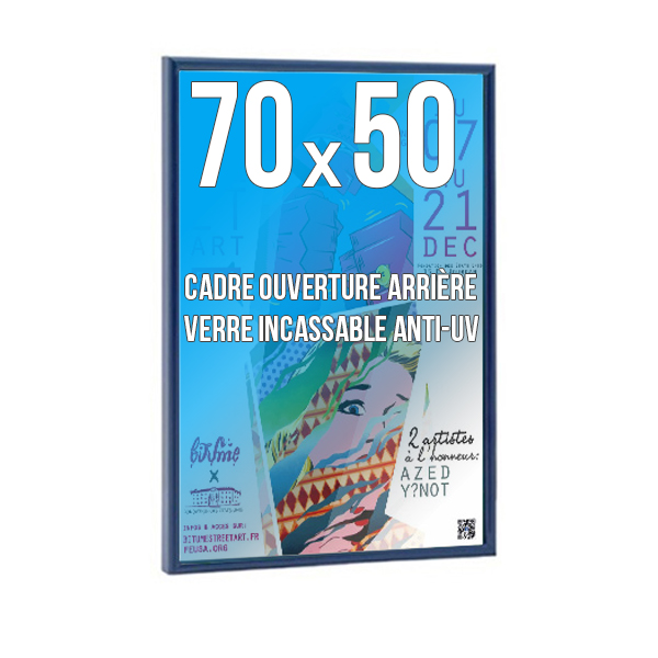 Cadre  DECO 50x70 cm Couleur BLEU