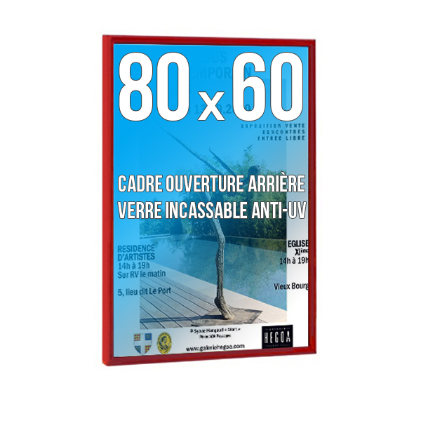 Cadre  DECO 60x80 cm Couleur ROUGE