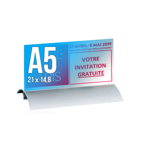 Porte-Visuel Alu-Sign  A.5 Paysage sur socle Alu