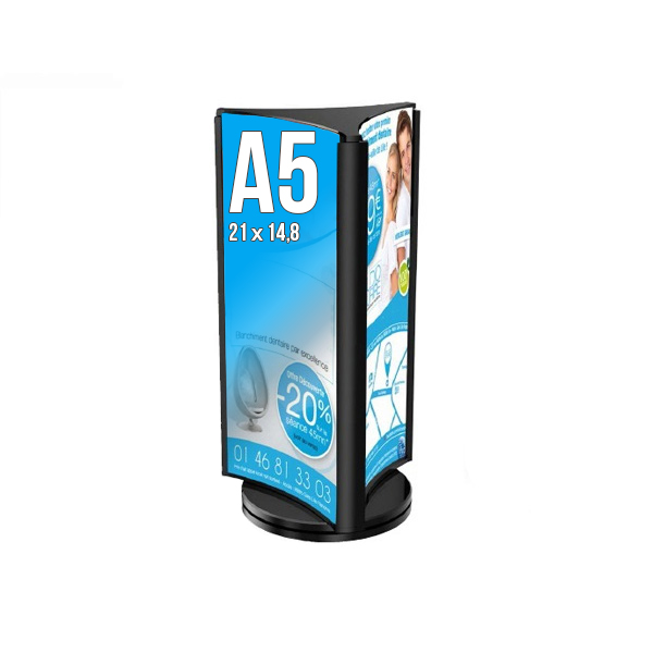 Tourniquet Porte-visuels 3 faces A5 comptoir