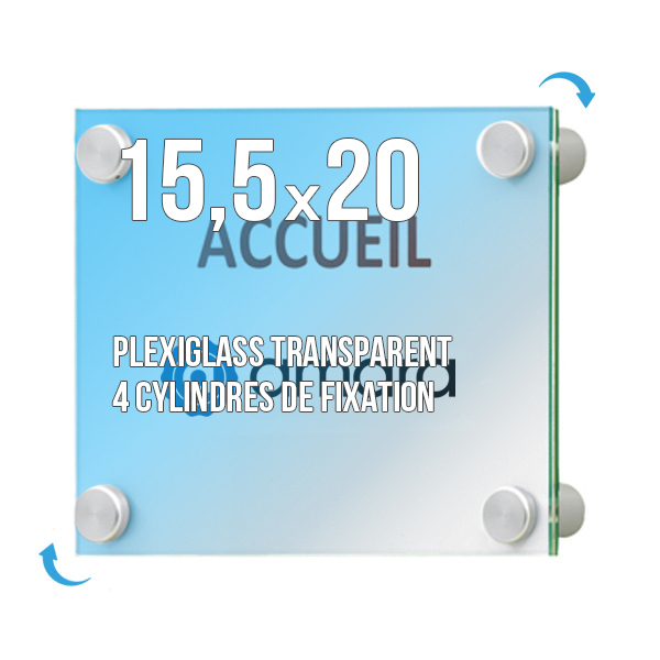 Plaque Signalétique Cristal-Sign 15,5 x 20 cm