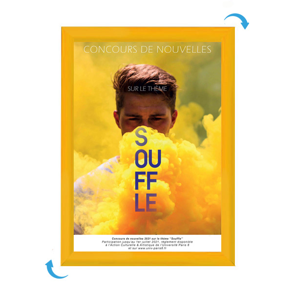 Cadre Affichage CLIC-CLAC Mural A2 JAUNE 1021