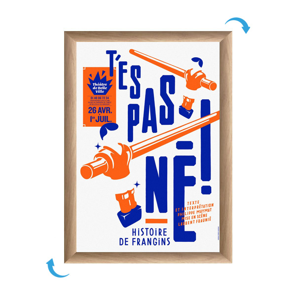 Cadre Affichage CLIC-CLAC Mural A1 BOIS Hêtre