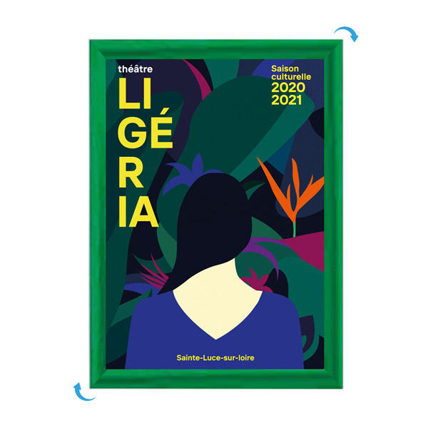 Cadre Affichage CLIC-CLAC Mural 60x40cm VERT 6029