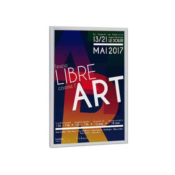 Cadre déco 40 x 50 cm aluminium chromé