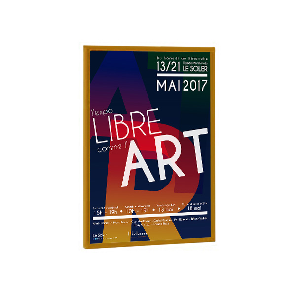 Cadre déco 40 x 50 cm aluminium doré
