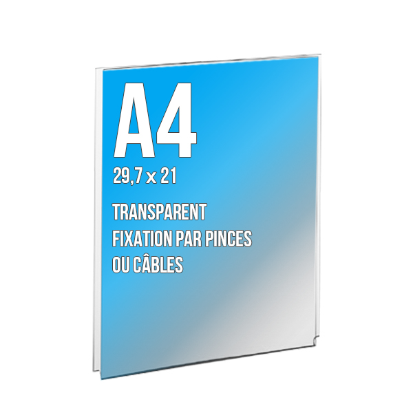 PORTE-AFFICHE CABLES A4 Vertical