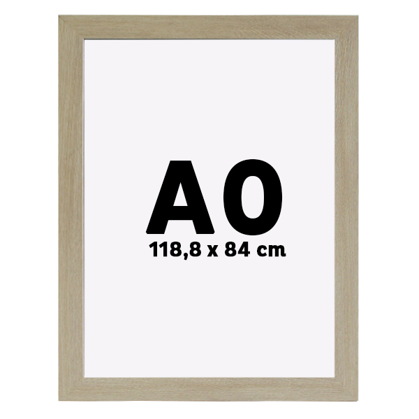 FRAMO Cadre Photo Bois Sur Mesure 50x110 Cm – Bleu Argent Or, Verre Acrylique Antireflet, MDF Qualité Allemande