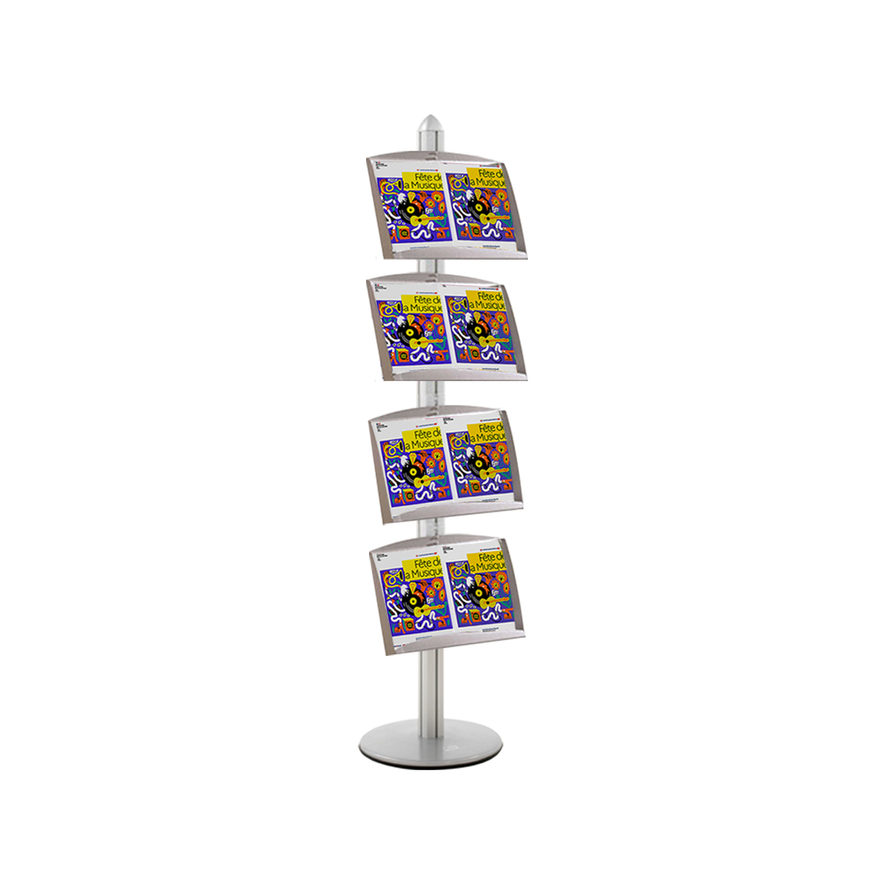 Présentoir Visual-Displays 4  x  Etagères METAL Inclinées