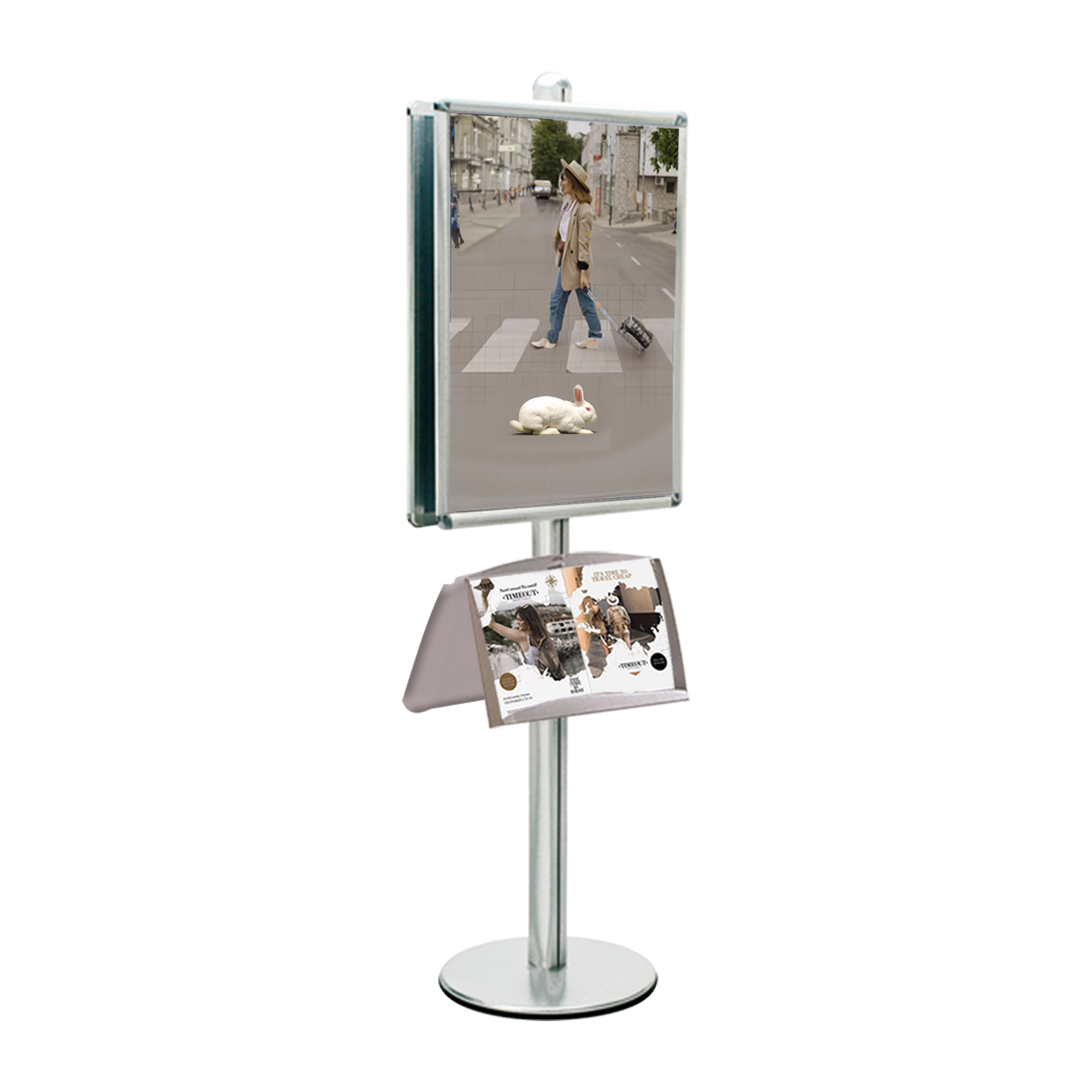 Présentoir Visual-Displays 2 F. 2 cadres 80x60 cm + 2 Etag METAL