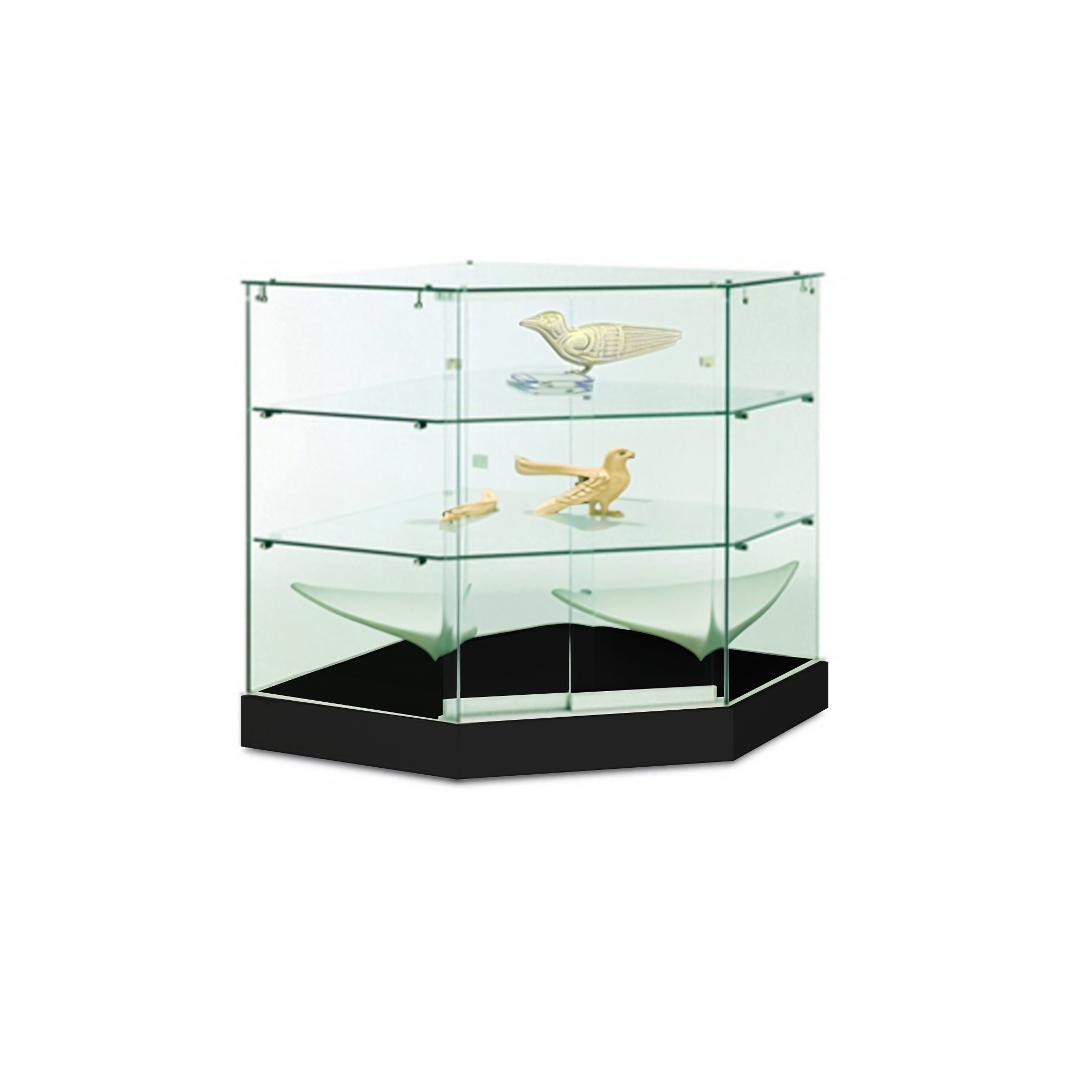VITRINE ANGLE NOIRE H95cm x  P47cm