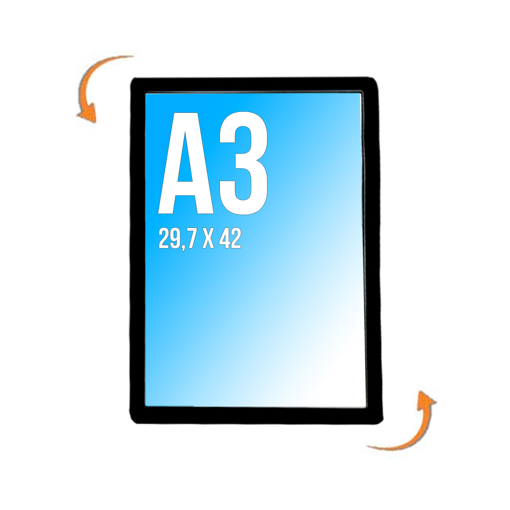 Porte- affiche LED A3 Double Face- Portrait/Paysage 
