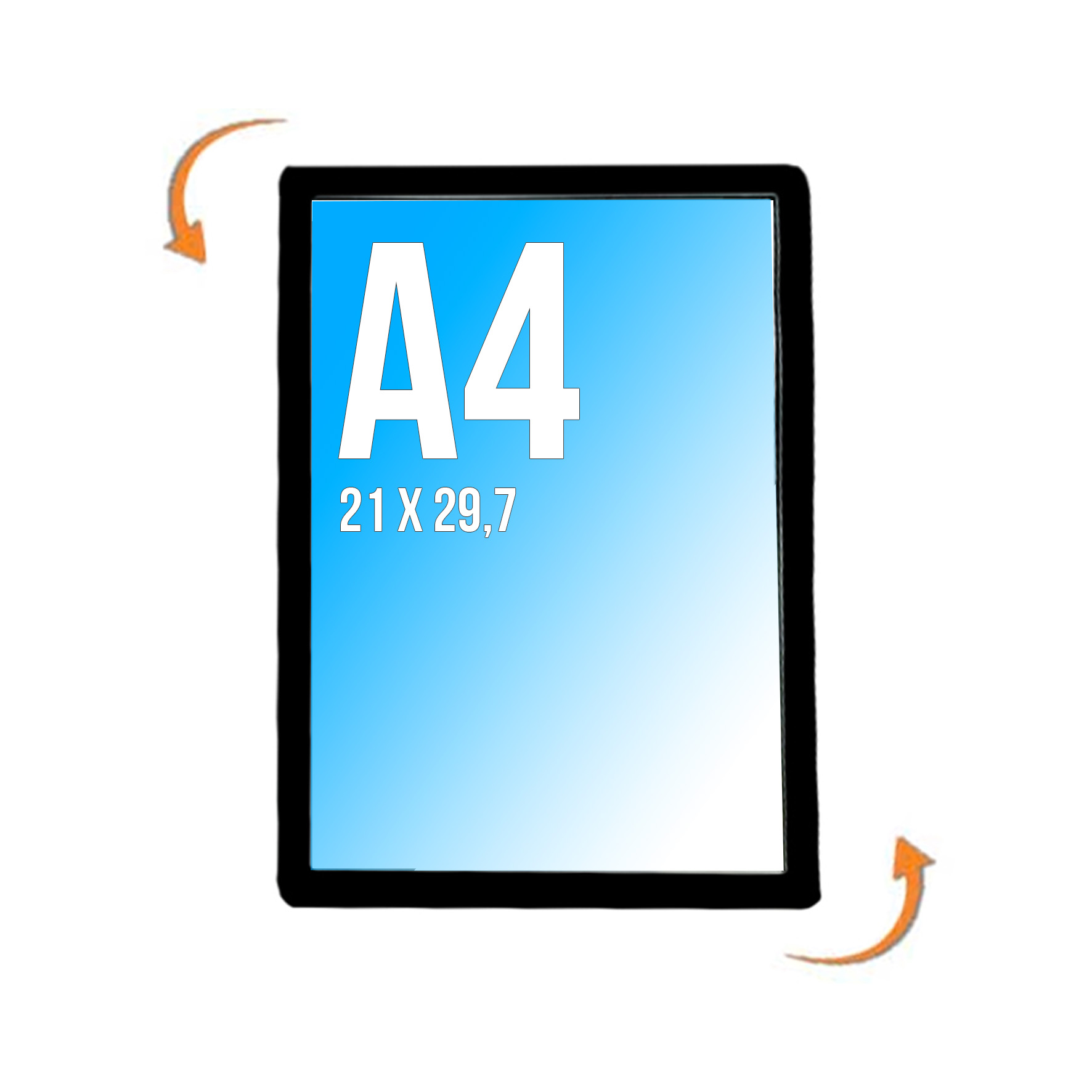 Porte- affiche LED A4 Double Face- Portrait/Paysage 