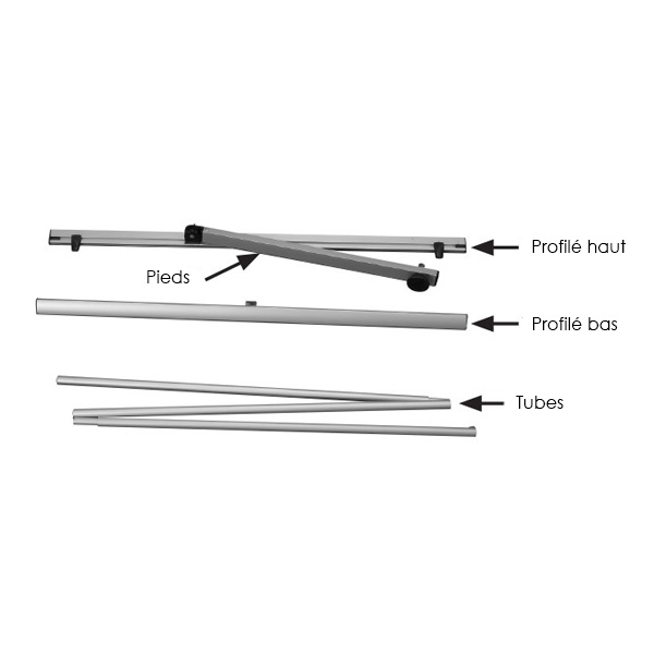 Visu-Stand Budget H.200  x L.60 cm Simple face