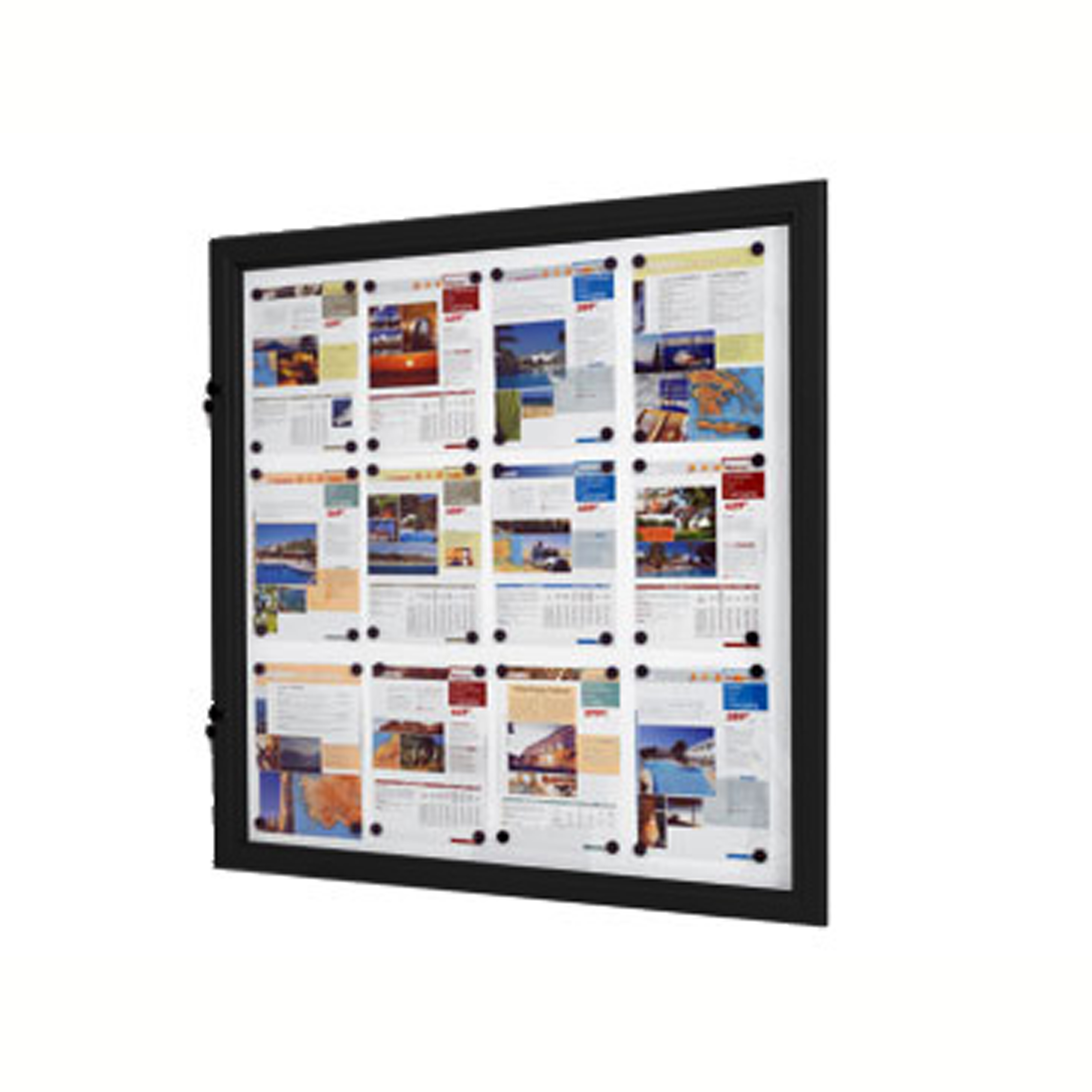 VITRINE Extérieure fond Métal 12 x A4 Noire RAL 9005
