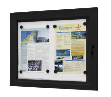 VITRINE Extérieure fond Métal 2 x A4 Noire RAL 9005