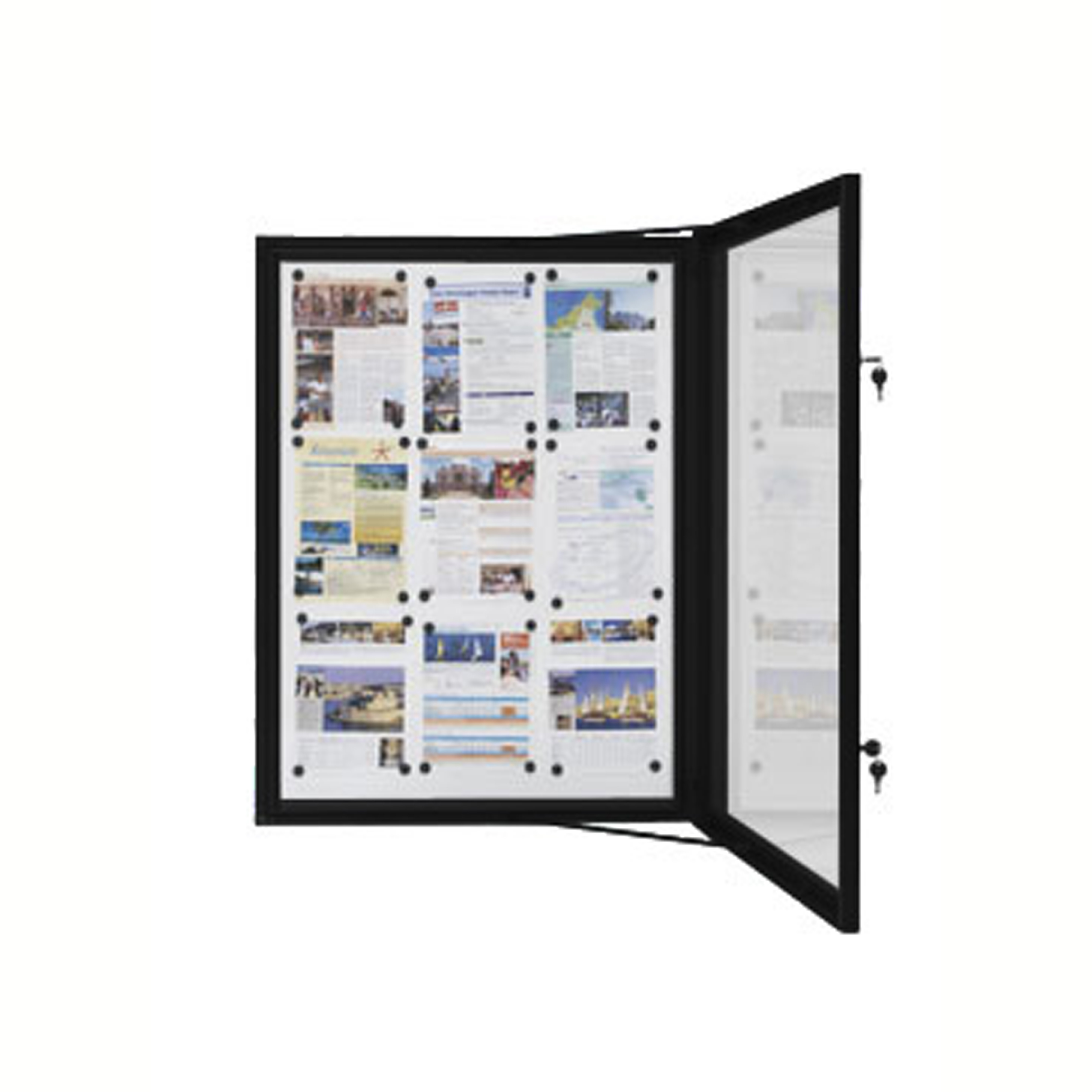 VITRINE Extérieure fond Métal 9 x A4 Noire RAL 9005