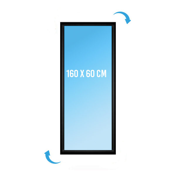 Cadre Affichage CLIC-CLAC Mural 160 x 60 cm  NOIR 9005