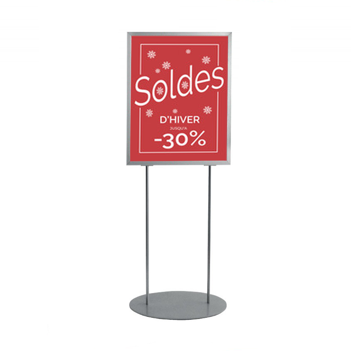 Porte Affiche/Message sur Pied Ovale B2 GRIS Info-Displays