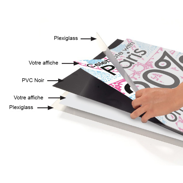 Porte Affiche/Message sur Pied Ovale A2 GRIS Info-Displays