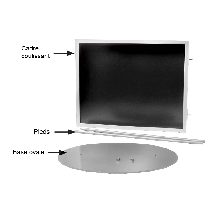 Porte Affiche/Message sur Pied Ovale A2 GRIS Info-Displays