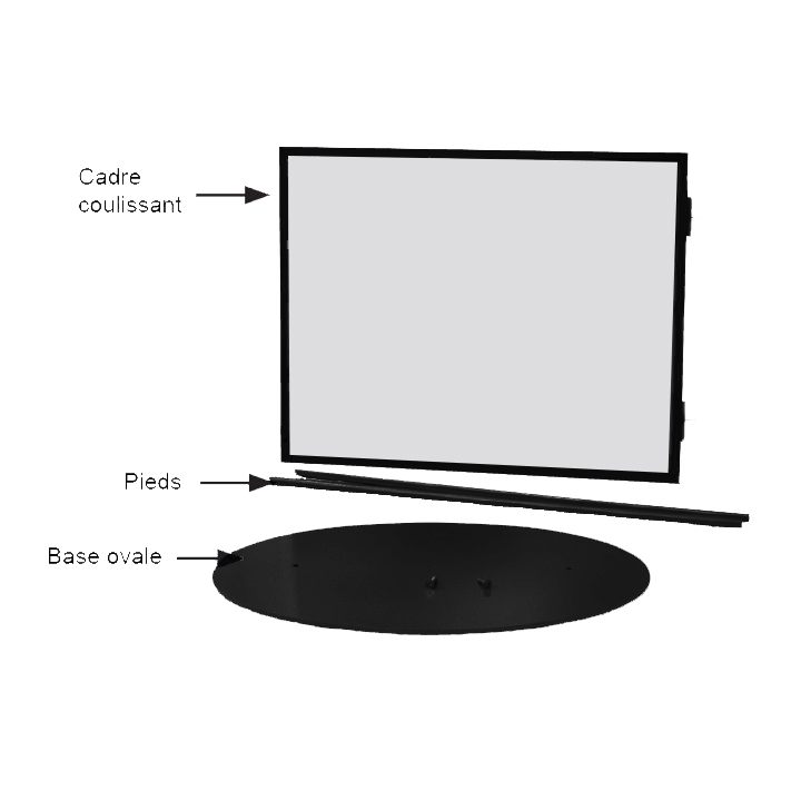 Porte Affiche/Message sur Pied Ovale B2 NOIR Info-Displays