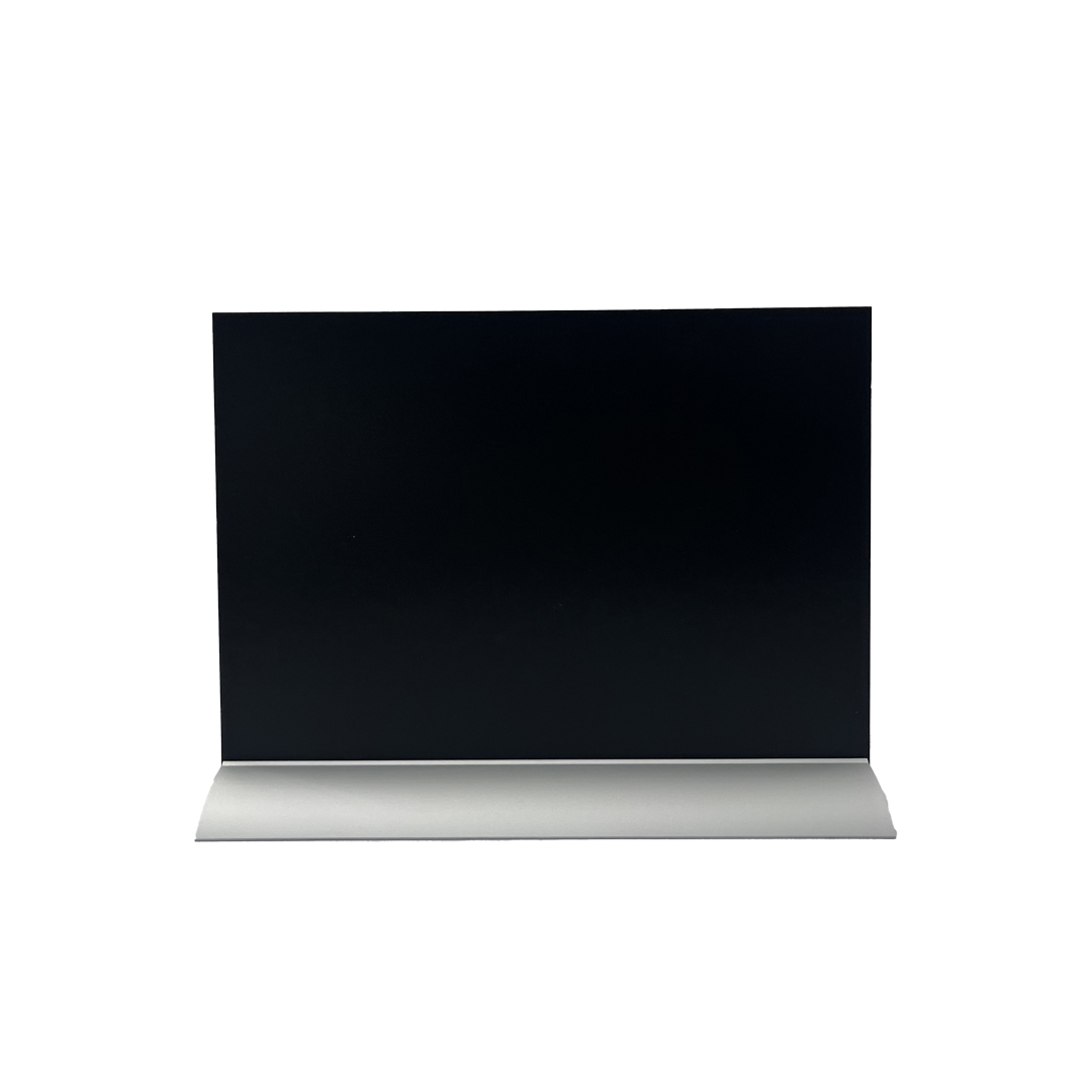 Porte visuel/menu Ardoise A4 Paysage Socle Alu Double-face